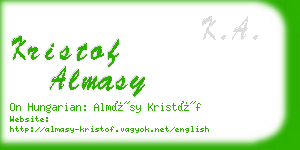 kristof almasy business card